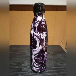 Urban Decay Purple, Black & White Rose Stainless Steel Water Bottle - Never Used